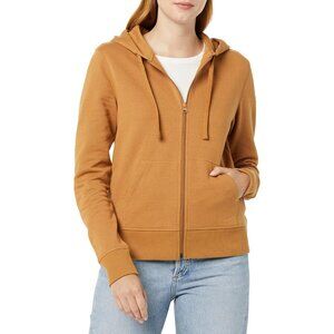 Women’s  Dark Camel Fleece Full-Zip Hoodie for Comfort and Style